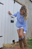 SEASCAPE BLAIR GINGHAM SHIRT- Baby Blue