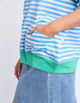 Mazie Stripe Ringer Sweat Azure/White Stripe