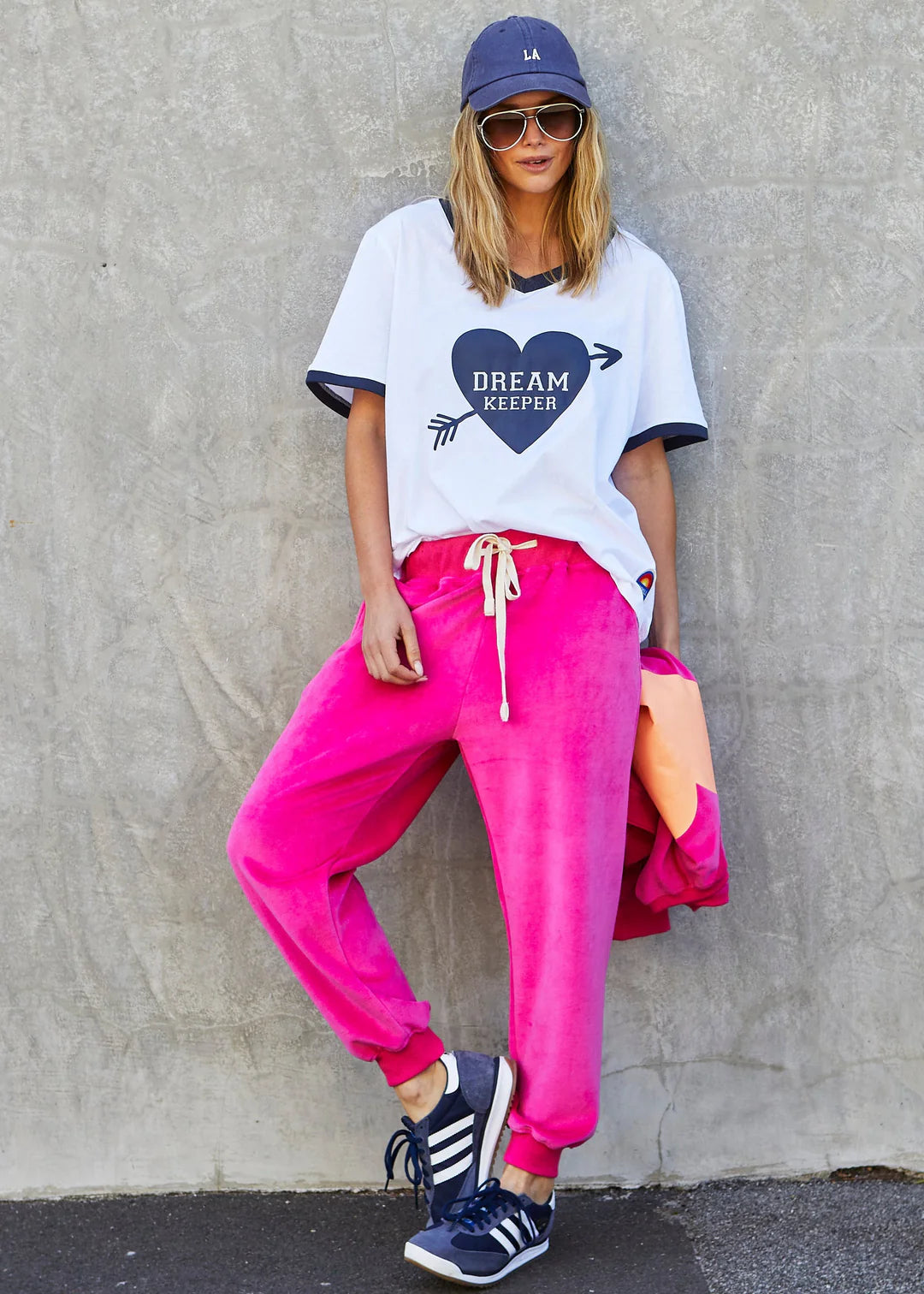 Ringer Tee- White/Navy