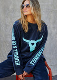 Velour Sweat- Navy