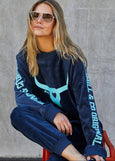 Velour Sweat- Navy