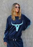 Velour Sweat- Navy