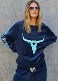 Velour Sweat- Navy