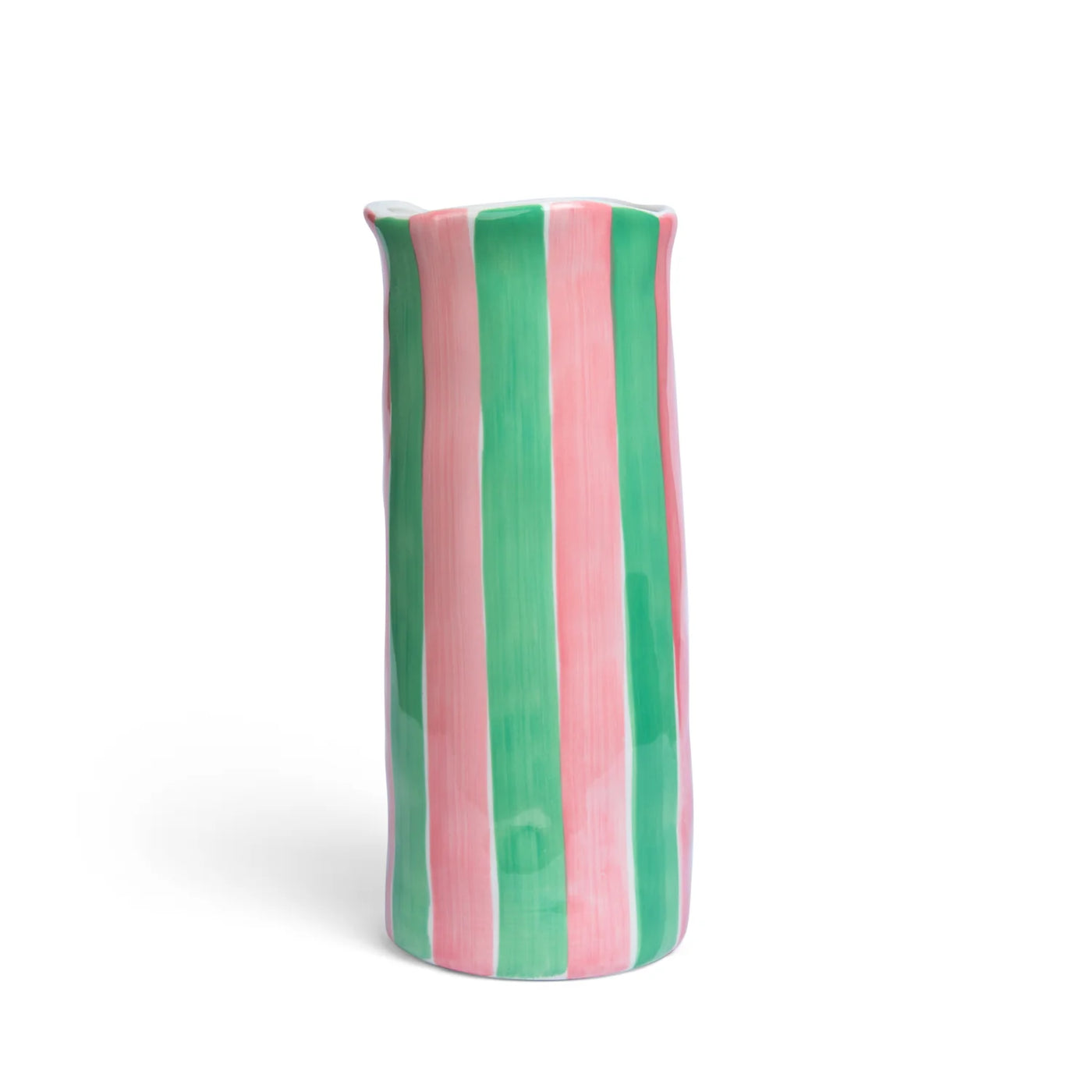 Noss Medium Vase | Pink & Green Stripe