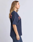 Interval Tee- Navy/Orange