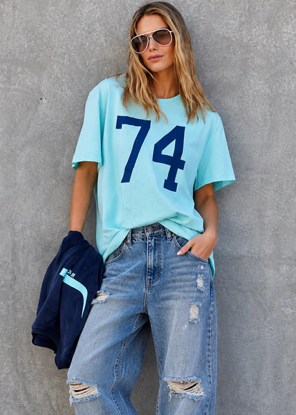 Graphic Tee- Pale Blue