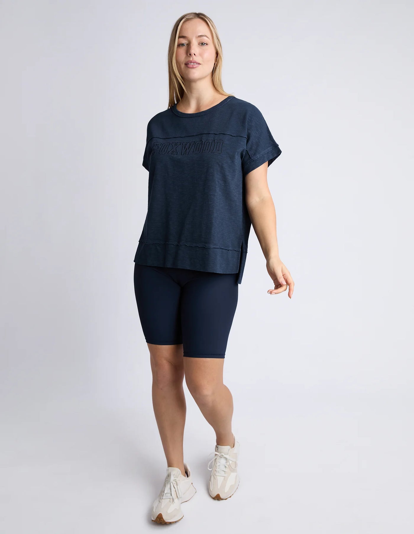 Throw On Short Sleeve Tee- Navy