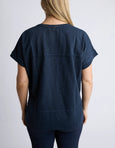 Throw On Short Sleeve Tee- Navy