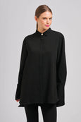 The Marnie Oversized Popover Shirt- Black