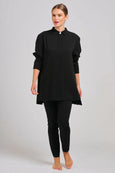 The Marnie Oversized Popover Shirt- Black