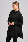 The Marnie Oversized Popover Shirt- Black