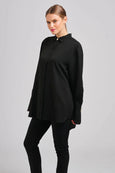 The Marnie Oversized Popover Shirt- Black