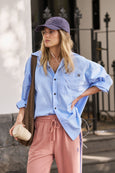 Peta Oversized Shirt- Sky Blue