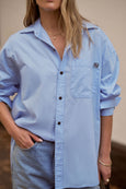 Peta Oversized Shirt- Sky Blue