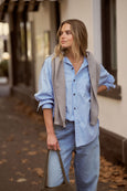 Peta Oversized Shirt- Sky Blue