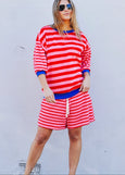 Summer Carnival Stripe Short- Pink/Red