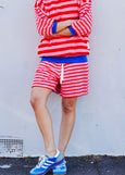 Summer Carnival Stripe Short- Pink/Red