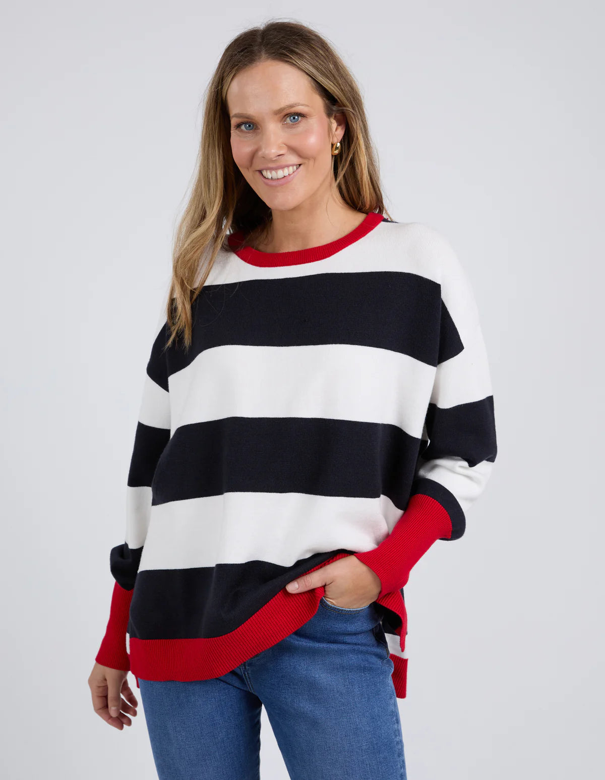 Elvie Stripe Knit- Navy
