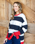 Elvie Stripe Knit- Navy