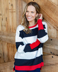 Elvie Stripe Knit- Navy