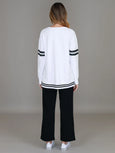 Dora 3S Logo Stripe Sweater- White