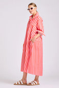 The Luna Dress- Pink Papaya Stripe