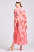 The Luna Dress- Pink Papaya Stripe