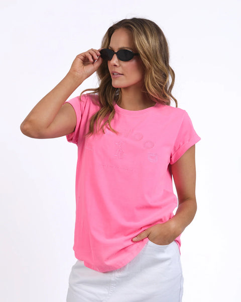 Effortless Tee- Neon Rose
