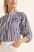 Adage Top- Navy Stripe