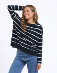Jayne Throw on Top- Navy/White Stripe