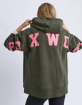 Interval Hoodie Dark Khaki / Coral