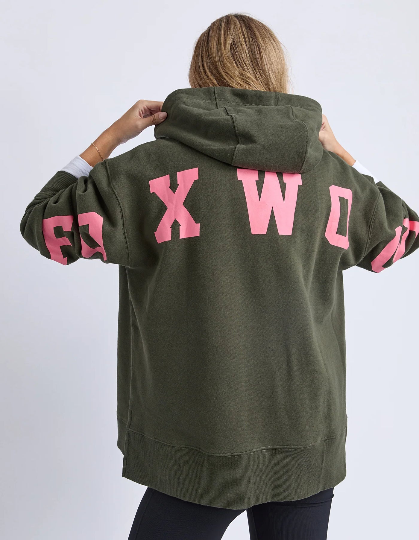 Interval Hoodie Dark Khaki / Coral