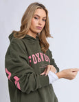 Interval Hoodie Dark Khaki / Coral