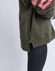 Interval Hoodie Dark Khaki / Coral