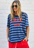 Love 1976 Stripe Tee- Navy Stripe