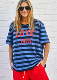 Love 1976 Stripe Tee- Navy Stripe