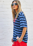 Love 1976 Stripe Tee- Navy Stripe