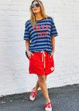 Love 1976 Stripe Tee- Navy Stripe