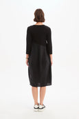 Diagonal Seam Combi Dress- Black