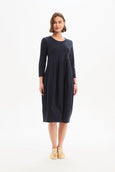 Diagonal Seam Combi Dress- Black