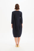 Diagonal Seam Combi Dress- Black