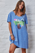 Jersey Tee Beach Dress- Blue