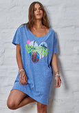 Jersey Tee Beach Dress- Blue