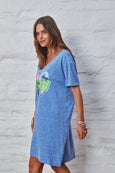 Jersey Tee Beach Dress- Blue