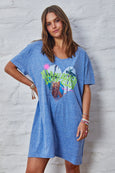 Jersey Tee Beach Dress- Blue