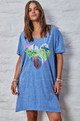 Jersey Tee Beach Dress- Blue