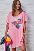 Jersey Tee Beach Dress- Pink