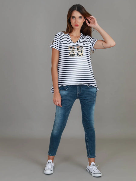 Izzy 3S Leopard Stripe T Shirt