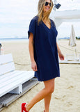 Salt and Sunshine Towelling Cover-Up- Navy