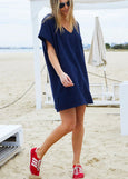 Salt and Sunshine Towelling Cover-Up- Navy
